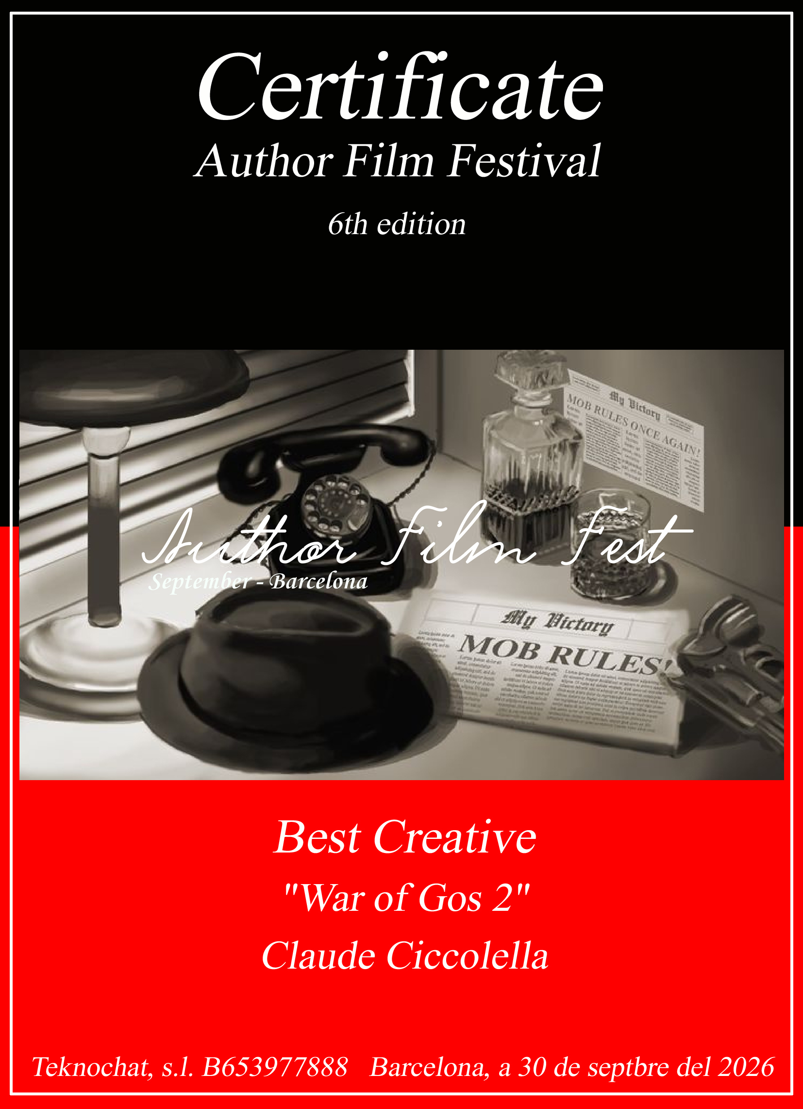 OFFICIAL SELECTION - AUTHOR FILM FEST - 2026